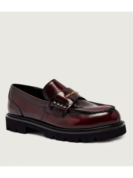 Karl Lagerfeld De piele pantofi loafer LOWELL bordo