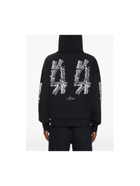 Bluza z kapturem 44 Label Group z kapturem z nadrukiem czarna