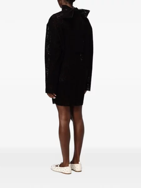 Rochie mini Msgm cu funde din dantelă negru