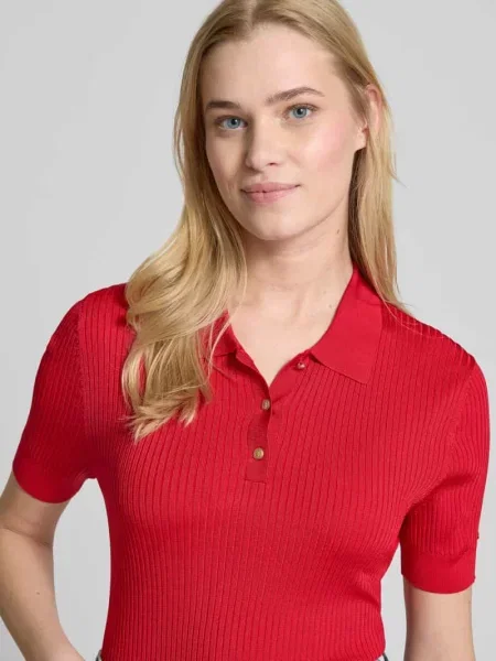 Koszulka polo o kroju slim fit z mieszanki Tommy Hilfiger czerwona