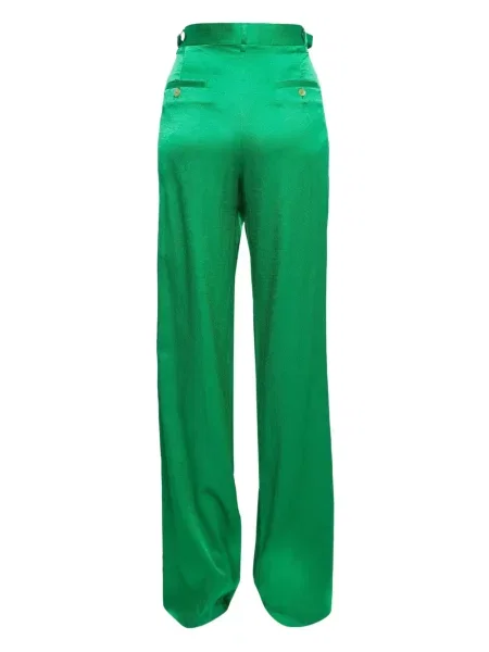Pantaloni The Attico din satin verde