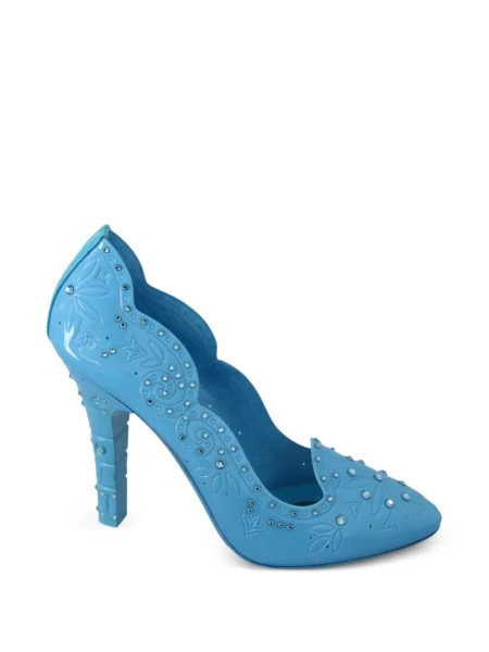 Pantofi cu toc Dolce & Gabbana cu model floral albastru