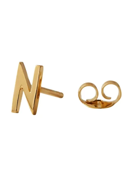 Pozlacené stříbrné náušnice Design Letters