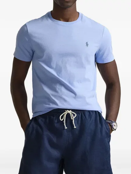 Λινό ριγέ polo Polo Ralph Lauren με κέντημα πράσινο