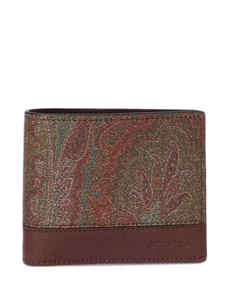 Peněženka Etro s paisley potiskem hnědá