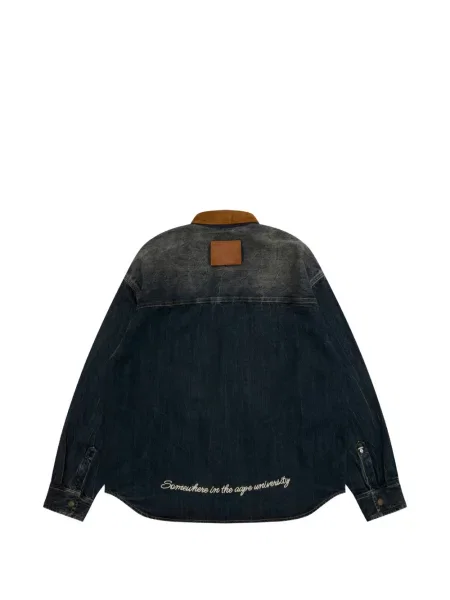 Με κολάρο περικομμένο πουκάμισο Aape By *a Bathing Ape® κοτλέ μπλε