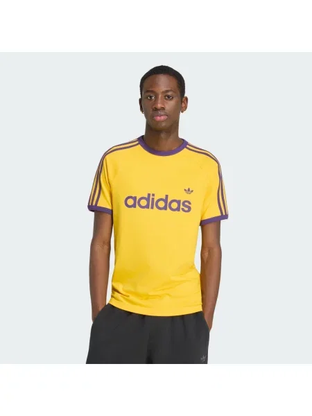 ADIDAS ORIGINALS Tričko Ringer / tmavě fialová žlutá