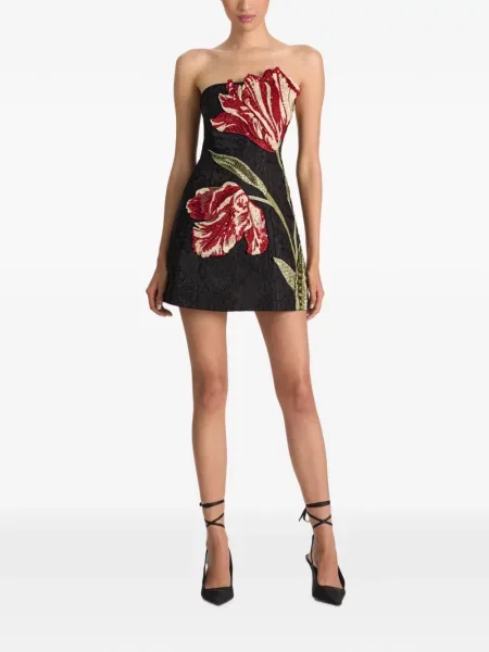 Rochie mini Alice + Olivia cu paiete cu model floral negru