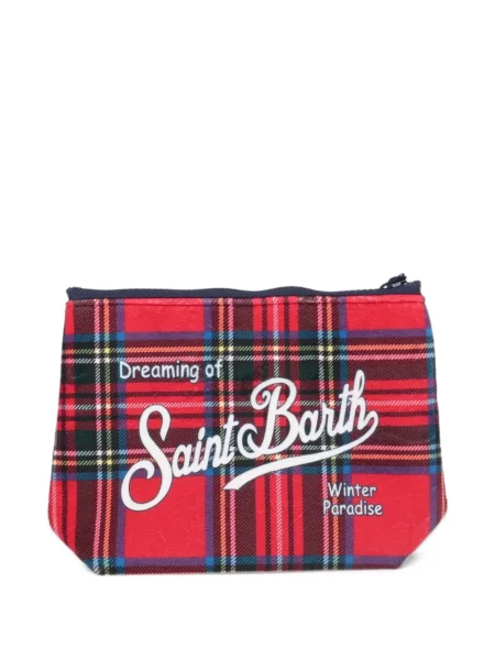 Карирана чанта Mc2 Saint Barth с принт червено