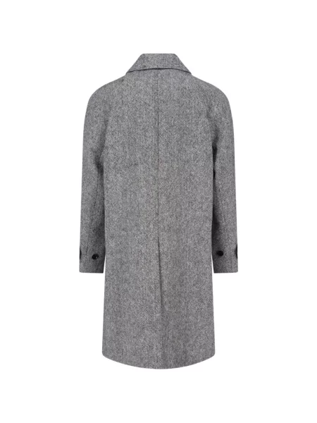 Palton Lardini de lână cu model herringbone gri
