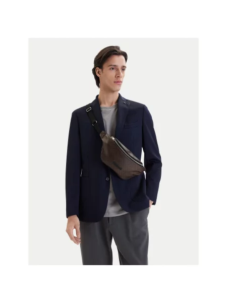 Чанта за кръст﻿ Calvin Klein Emblem Aop Coated Waistbag кафяв