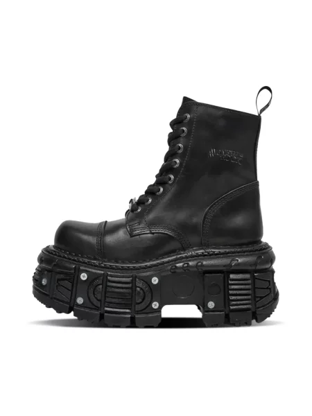 Botki New Rock skórzane czarne