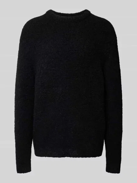 Sweter z dzianiny o kroju regular fit z dodatkiem wełny model ‘MEADOWS’ Jack & Jones czarny