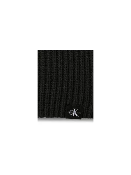 Sada čepice a šál Calvin Klein Jeans Monogram Rib Scarf Beanie Set Černá bílý