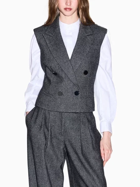 Жилет Armani Exchange поліестер/вовна сірий