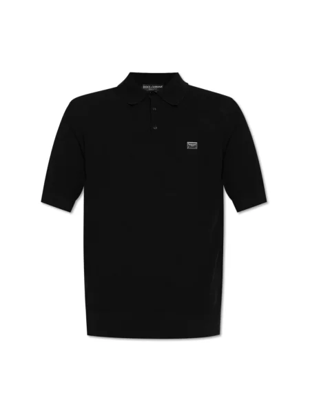 Koszulka polo Dolce And Gabbana z logo czarna