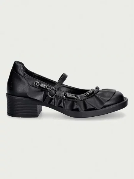 Koi Footwear baleríny Ruffle Chain Mary Janes čierna
