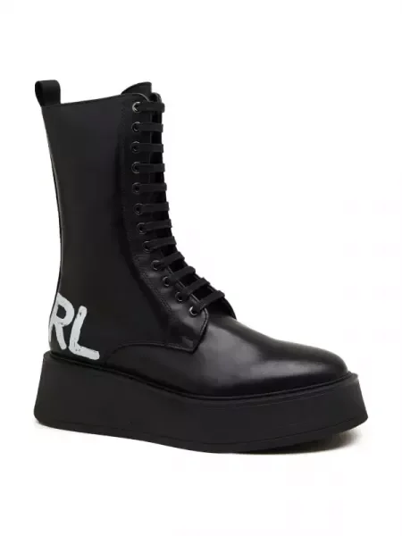 Téli csizma KARL LAGERFELD Black Lthr fekete