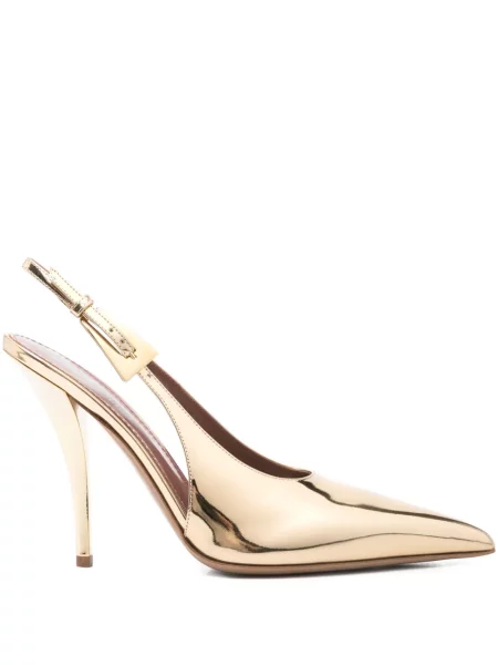 Pantofi cu toc Paris Texas slingback auriu