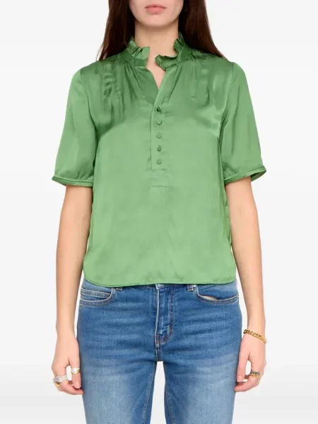 Top Zadig&voltaire cu volane verde