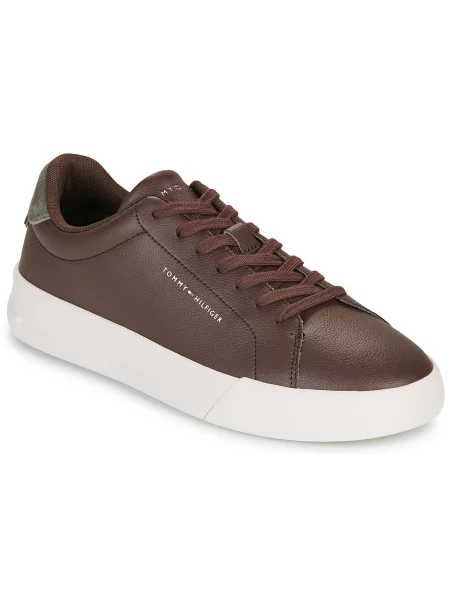 Kožené tenisky Tommy Hilfiger hnedá