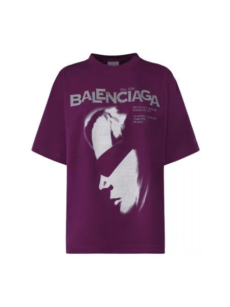 Koszulka Balenciaga fioletowa