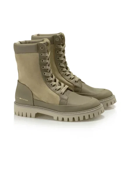 Tommy Hilfiger Buty Kobieta 38 EU skórzane sneakersy z wysoką cholewką beżowy
