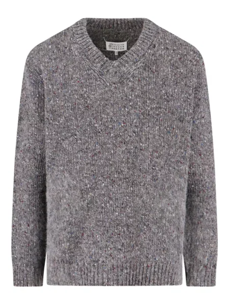 Pulover Maison Margiela cu decolteu în V gri
