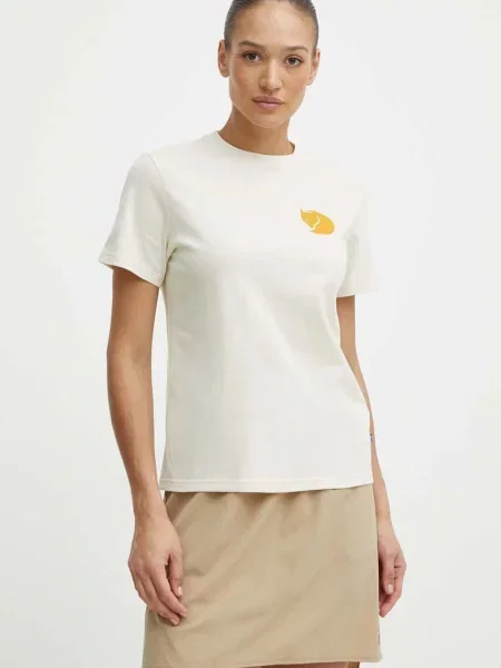 Fjallraven t-shirt Walk With Nature beżowy
