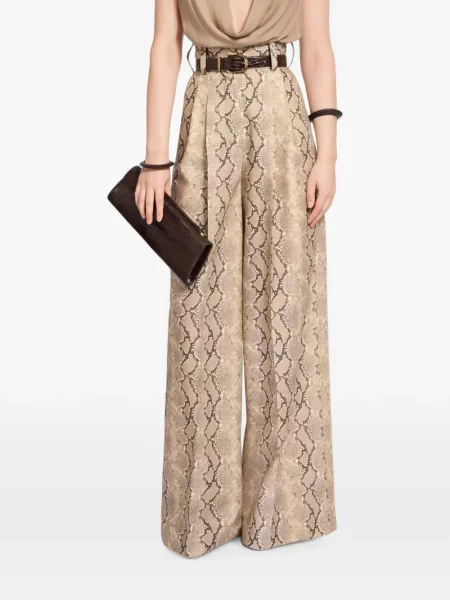 Pantaloni Elie Saab de lână cu imagine