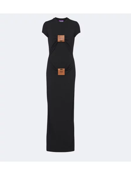 Rochie maxi Jean Paul Gaultier din piele negru