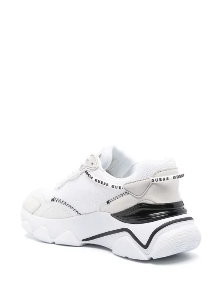 Sneakers Guess με κορδόνια με δαντέλα λευκό