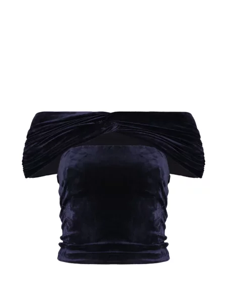 Top Alberta Ferretti drapat albastru