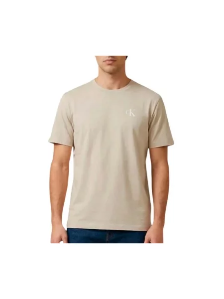 T-shirt o kroju regular fit z nadrukiem z logo Calvin Klein Jeans brązowa