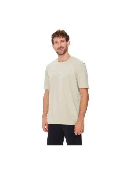T-shirt o kroju regular fit z mieszanki bawełny model TCHUP' Boss Orange beżowa