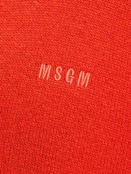 Шерстяной легкий кардиган Msgm оранжевый