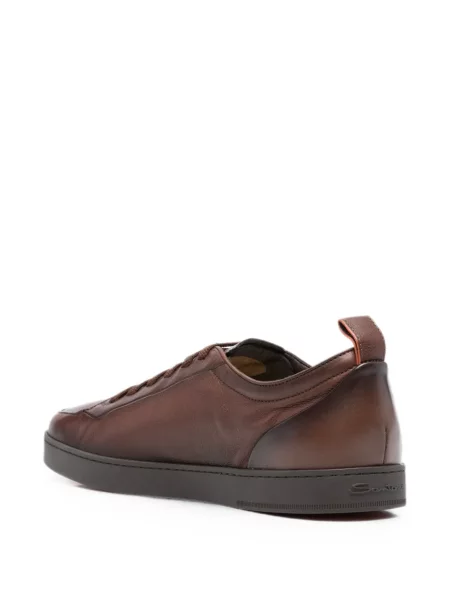 Fűzős csipkés sneaker Santoni barna