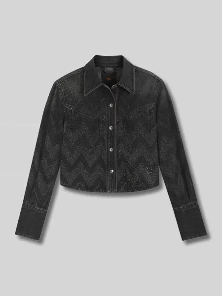 Kurtka jeansowa Boss Orange czarna