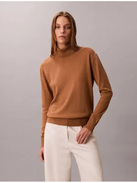 Calvin Klein Bluză cu gât maro