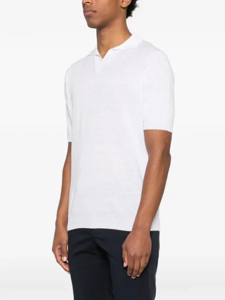 Tricou Lardini cu decolteu în V alb