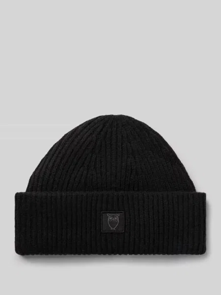 Czapka z naturalnej wełny jagnięcej model ‘Low’ Knowledge Cotton Apparel czarna
