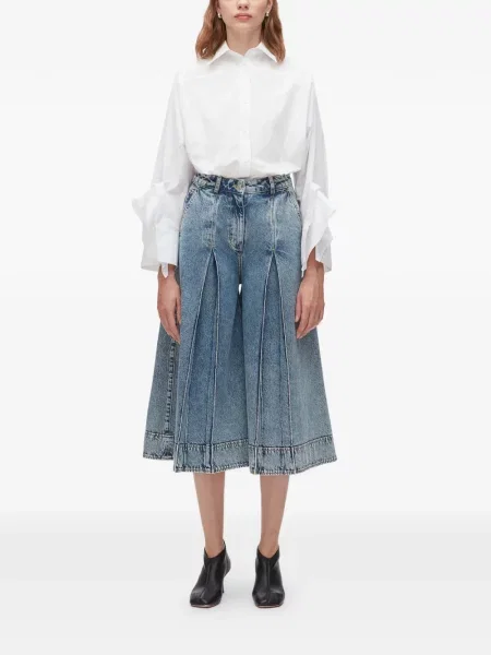 Плисирана плисирана пола 3.1 Phillip Lim до коляното синьо