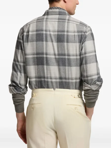 Cămașă Ralph Lauren Purple Label în carouri gri