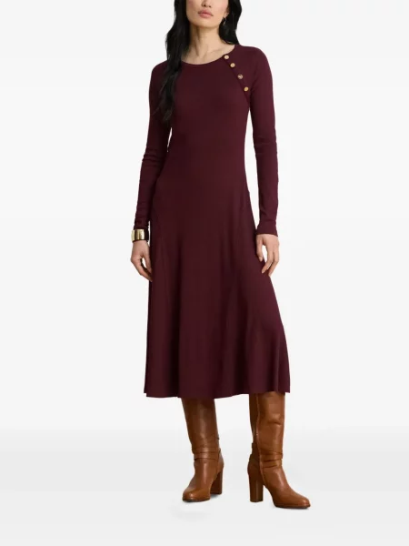 Rochie midi Lauren Ralph Lauren roșu