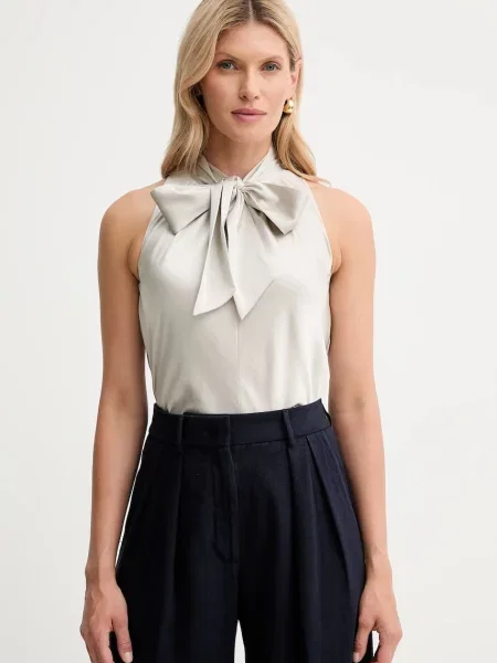 Forte Forte bluză de mătase uni bej