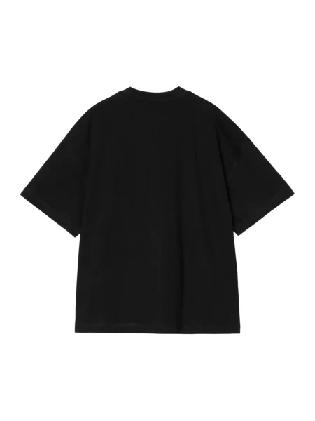 Carhartt Wip Koszulki Mężczyzna Czarny M Czarno-biała koszulka Signature Script z graficznym haftem biała