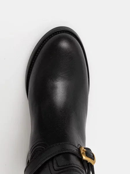 Кожаные сапоги Polo Ralph Lauren черные