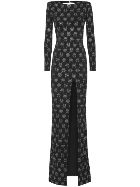 Rochie maxi Philipp Plein lungă de costum negru