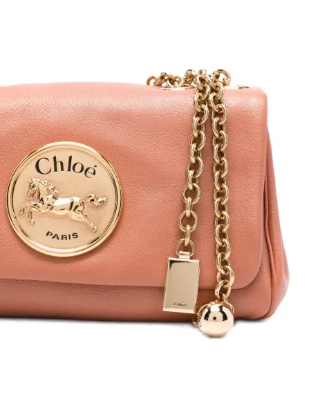 Кожаный боди Chloé оранжево