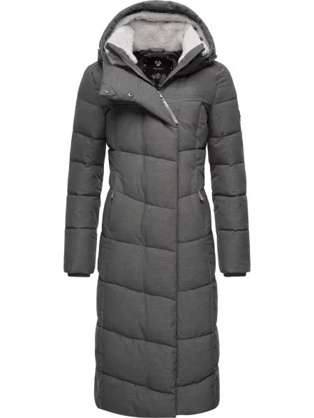 Ragwear Žieminis paltas Pavla tamsiai pilka balta